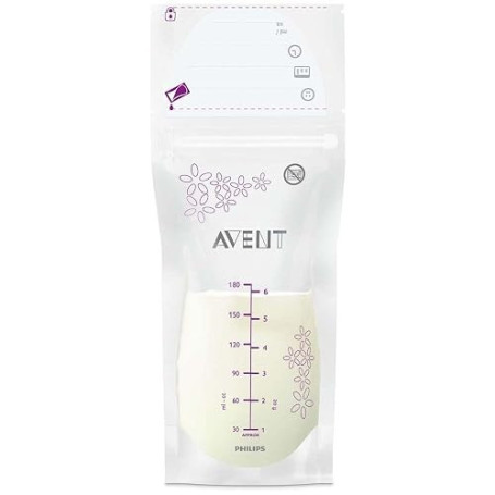 Philips Avent Sacs de conservation de lait maternel 180ml pour la conservation et la congélation du lait maternel, SCF603/25, pr