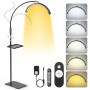 Adonafy Lampe Extension de Cils Professionnel: 18" Pliable Lampe Demi Lune Onglerie avec 5 Couleurs Intensité Variable & 360° Ro