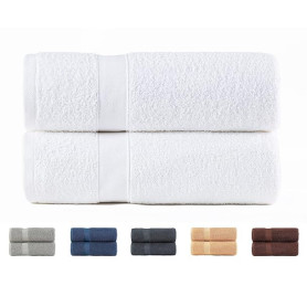 Todocama Lot de 2 Serviettes de Douche, 100% Coton 550 g/m², Extra Douces, très absorbantes et à séchage Rapide. Dimensions: 70