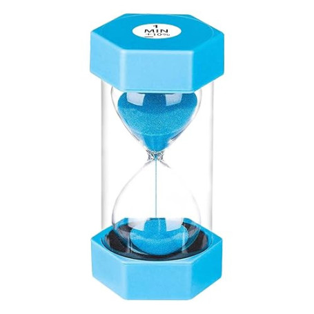 SuLiao Hourglass Sablier 1 minute bleu, minuteur pour enfants, école, brossage des dents des enfants, crèche, bureau, maison, dé