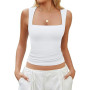 Avidlove Crop Tops pour Femmes Col carré Hauts T-Shirts courbés Élégants sous-vêtements Chemisiers Sexy Tenues de soirée sans Ma