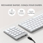 Satechi Pavé Numérique sans Fil Slim, 18 Touches, Argent | Layout US, Bluetooth, en aluminium, recharge USB-C, pour MacBook, PC 