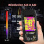 BSIDE SH9 Multimètre Caméra Thermique à Double Fusion Lumineuse Imageur Thermique IR 428X320 avec Objectif Macro Multimètre Grap