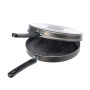 Alluflon Tradizione Italia Poêle Haute Double pour omelette, revêtement ardoise anti-adhésif et anti-rayures, Lavable au lave-va