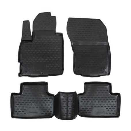 J&J AUTOMOTIVE Tapis de Sol en Caoutchouc 3D Exclusive pour Mitsubishi ASX 2010-2019, Bord Haut, Noir, Antidérapant, Toutes Sais