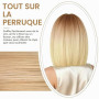 Aomig Courte Perruque Bob, Bob Perruque Ondulée Blonde avec Frange, Shoulder Longueur Bouclé, 11.8 Pouces Cheveux Synthétiques N