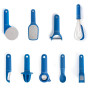 CREATE/Lot de 9 ustensiles de cuisine blue cobalt/Epluche-fruits et légumes, cuillère à glace, mixeur plongeant, râpe, presse-ag