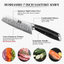 HOSHANHO Couteau Santoku 18 cm, Couteau de Cuisine Japonais Couteau de Chef | Couteau Santoku Professionnel Ultra-Tranchant en A