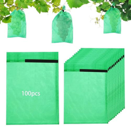 100 Pièces Sachet Protection Raisin: 20x30cm Sac de Protection Fruits | Sachet Protection Fruits pour Potéger Les Grappes de Rai