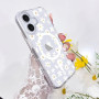 L-FADNUT Coque Magnétique pour iPhone 16 Motif de Fleur Blanc | Coque Compatible avec MagSafe Transparente Silicone Fine Anticho