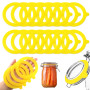 TXXATX 15 Pièces Joint Bocaux Silicone 69x95mm Caoutchouc Bocaux Jaune | Réutilisable, Joint de Rechange, pour Bocaux de Conserv