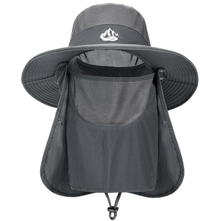 Xnova Chapeaux de Randonnée Homme UPF 50+, Décontractés Chapeau avec Amovible Protection de la Nuque, Réglable Pliable Casquette