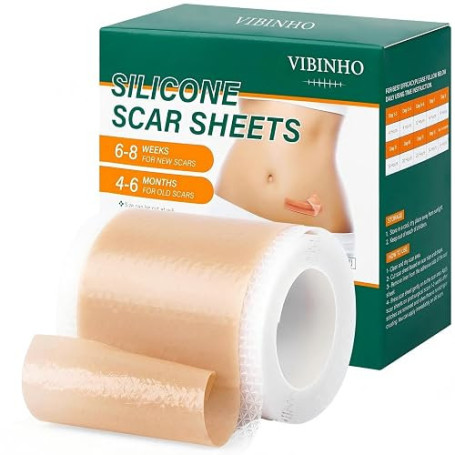 Pansement en Silicone Cicatrice, Silicone Scar Sheets Réutilisable pour Atténuer Les Cicatrices de Césarienne et Des Chéloïdes,