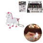 MISTER GADGET Porte-Clés Licorne Sonore et Lumineux Mignon Blanc et Rose | Plastique, porte-clés licorne, sonore et lumineux, 6x