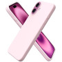 ORNARTO Coque pour iPhone 16 Plus Silicone (Rose) | en Silicone Liquide, Protection Antichoc Complète, Intérieur Doux en Microfi