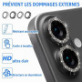YAPKOLV Protection de Caméra Compatible avec iPhone 16/ iPhone 16 Plus Verre Trempé HD Transparent Alliage d'Aluminium Protectio