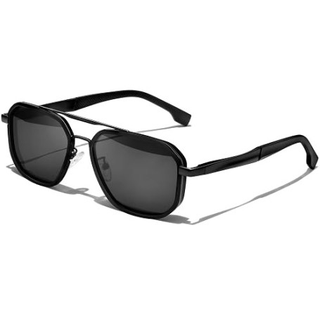 KANASTAL Lunettes de Soleil Homme et Femme UV400 | Métal,Polarisant Sauf Jaune et Rouge,TAC,Carré,Double Pont,Conduire,Voyage,Qu