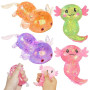 Lot de 4 jouets à presser Axolotl, salamandre à paillettes, adorables jouets à presser, jouets à presser pour enfants, adultes,