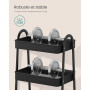SONGMICS Desserte à roulettes en Acier, à 3 Niveaux, 45 x 31 x 77,5 cm | Chariot de Rangement, Étagère Cuisine, pour Salle de Ba