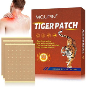 MQUPIN Lot de 42 patchs de soulagement de la douleur - Grande taille - Infrarouge lointain chinois - Plante naturelle - Patchs c