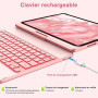 aMZCaSE Clavier pour iPad 10/11 Ème Gen(10.9Pouces 2022/11 A16 2025) avec Housse de Protection Rotative à 360° Porte-Stylet étui