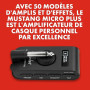 Fender Mustang Micro Plus Amplificateur pour Guitare, Amplificateur de Casque Personnel avec 25 modèles d'Amplis, 25 Effets, Blu