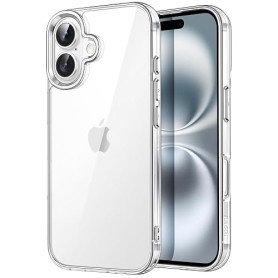 JETech Coque pour iPhone 16 Plus, Transparent | Anti-Jaunissement, Antichoc, Dos PC Rigide Résistant aux Rayures, Étui Housse Bu