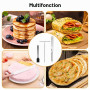 3 Pièces Ensemble Étaleur et Spatule à Crêpes, Inoxydable Etaleur Crepe | Étaleur de Pâte en Forme de T, Repartiteur de Pate a C