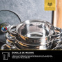 KARL HAUSMANN Batterie de Cuisine 4 pcs Inox avec Couvercles Thermomètre - Casseroles Induction, Set Cuisine Quotidienne, Tous F