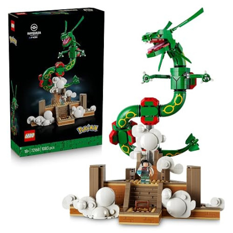LEGO Pokémon Rayquaza - Set Adulte - Maquette Anime avec Figurine de Dragon, Minifigurine de la Dresseuse Amaryllis & Hyper Ball
