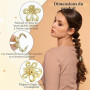 Bremorou Lot de 20 mini pinces à cheveux, petites pinces à cheveux en métal, pinces à cheveux dorées et argentées, fleurs, acces