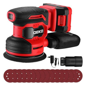 DEKOPRO Ponceuse Electrique Sans Fil: Ponceuse Orbitale 20V - Ponceuse Excentrique avec 2.0Ah Batterie pour le Ponceuse Bois - 1