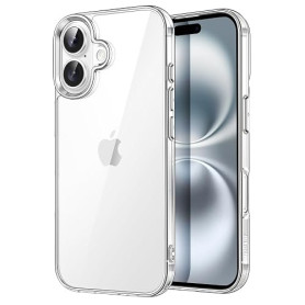 JETech Coque pour iPhone 16, Transparent | Anti-Jaunissement, Antichoc, Dos PC Rigide Résistant aux Rayures, Étui Housse Bumper