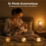Lot de 2 Veilleuses Enfant à Prise Murale, CAPTEUR LUMIÈRE INTELLIGENT | 5 Intensités Lumineuses, 3 Modes, Lumière Blanc Chaud, 