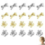 Lot de 20 Mini Pinces à Cheveux en Métal, Barrettes Fleur et Nœud Dorées et Argentées pour Femme et Fille, Accessoires pour Coif