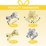 Lot de 20 Mini Pinces à Cheveux en Métal, Barrettes Fleur et Nœud Dorées et Argentées pour Femme et Fille, Accessoires pour Coif