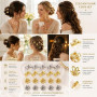 Lot de 20 Mini Pinces à Cheveux en Métal, Barrettes Fleur et Nœud Dorées et Argentées pour Femme et Fille, Accessoires pour Coif