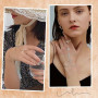 CABODYALS 2 Bague Papillon Argentée et Dorée Chaîne de Main Style Bohème Délicat en Alliage Réglable Bracelet Ensemble de Bijoux