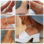 JSTHHTT 19 Pièces Bracelet Pied Femme Argent Chaîne de Cheville Grande Taille Idéal Été