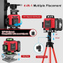 Vahlbeste Niveau Laser avec Trepied 4 x 360°, 4D 16 Lignes Laser Chantier avec 2 x 4800mAh Batterie & Affichage LED, Niveau Lase