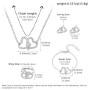 JYIXXZX Parure Bijoux Femme Cœurs Entrelacés Collier Boucles d'oreilles Bracelet Bague Réglable Coeur Pendentif Chaîne avec Zirc