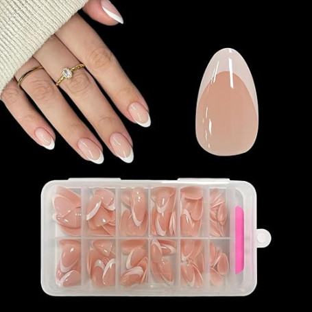 ZAHRVIA Lot de 120 faux ongles à presser en forme d'amande, Couverture complète, Décorations de manucure