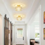 Stepeak Doré Plafonnier Salon Cristal avec Abat-jour en Verre - Lustre Moderne pour Chambre, Salle à Manger, Couloir, Cuisine