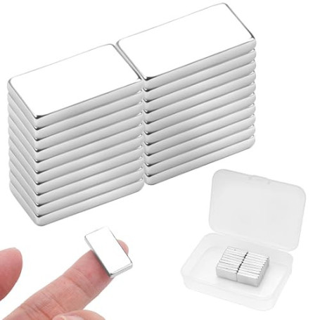20 Pièces Aimants Puissants, 20x10x3 mm Aimant Rectangulaire | Aimants Tableau Magnétique pour Maison, école, Bureau