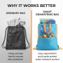 Sac Piscine Enfant, Sac de Sport à Cordon 39x31cm, Sac à Dos Léger et Résistant pour École, Gym et Natation, Petit Sac de Sport 