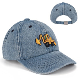 YskerrigToy Excavatrice Casquette Baseball pour Enfant, Broderie Enfants Casquettes de Baseball, Protection Solaire Visière Adju