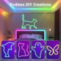 Macchiatto Ruban LED Néon 10M, DIY Bande LED avec APP/Télécommande, Synchronisation Musicale, Néon LED Chambre Gaming, Imperméab
