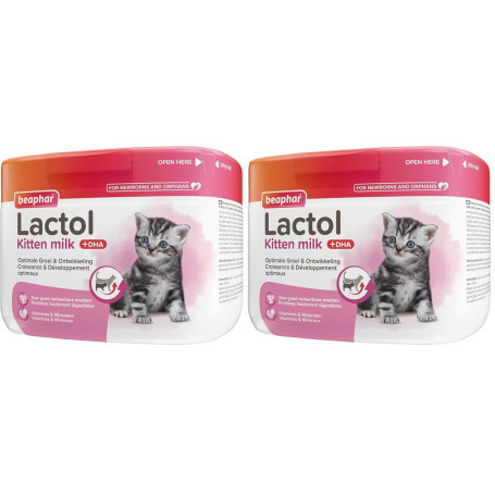 BEAPHAR – LACTOL – Lait maternisé pour Chaton en Poudre – Enrichi en DHA – Source de protéines de Haute qualité – pour Chaton No
