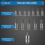 VORXEON 13Pcs Jeu de Douilles Allen 1/2 3/8 1/4 Douille à six pans 2mm à 14mm Set de embouts mâle à 6 pans en CRV Douille hex Do