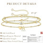 Turandoss Bracelet Lettre Initiale Femme Or– Plaqué or 14 Carats A-Z Lettre Bracelet Personnalisé Femme, Bijoux Cadeaux pour Fem